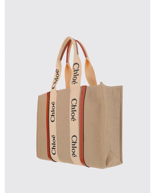 Borsa Woody di Chloé in Natural