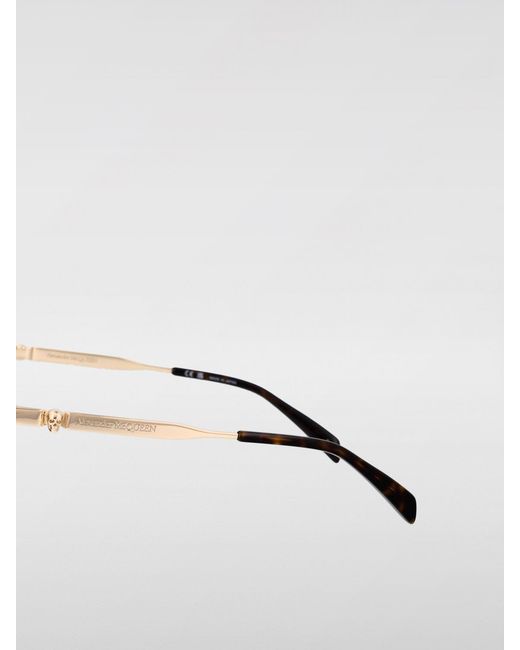 McQueen Metallic Shield Sunglasses Skull Detail for men