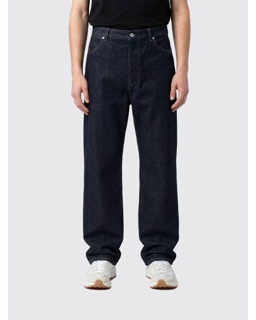 Jil Sander Blue Cotton Denim Wide Leg Jeans By for men