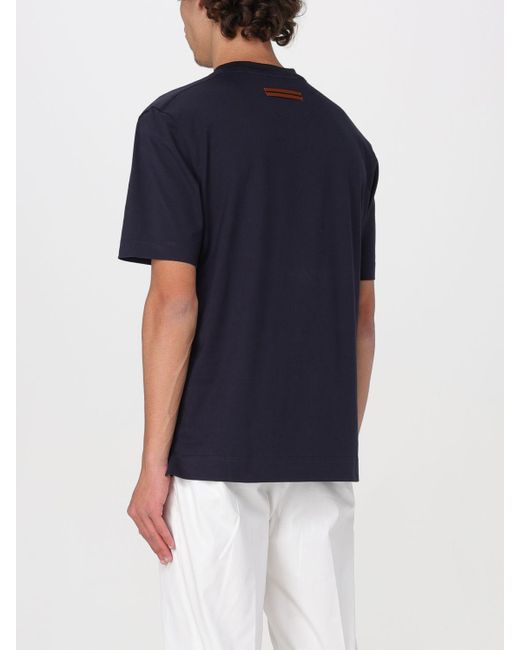 Zegna T-shirt in Blue für Herren