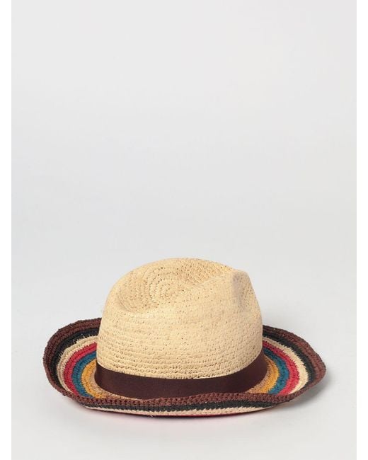 Paul Smith Natural Straw Fedora Hat for men
