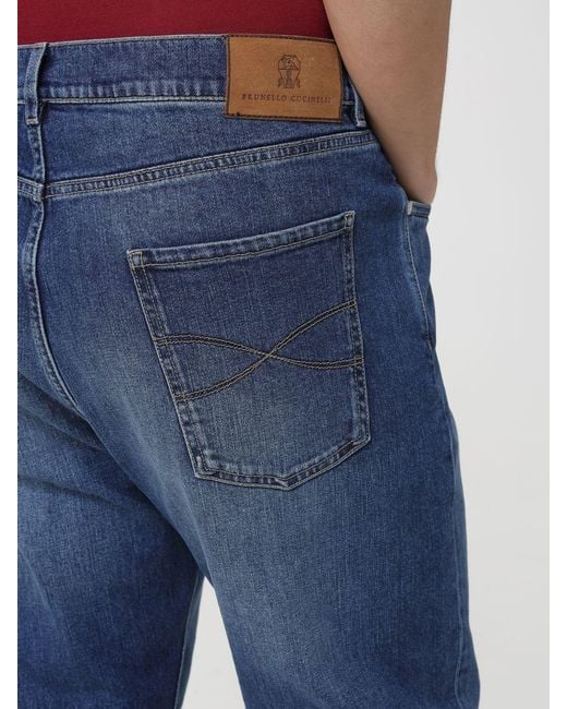 Brunello Cucinelli Blue Straight Cotton Jeans for men