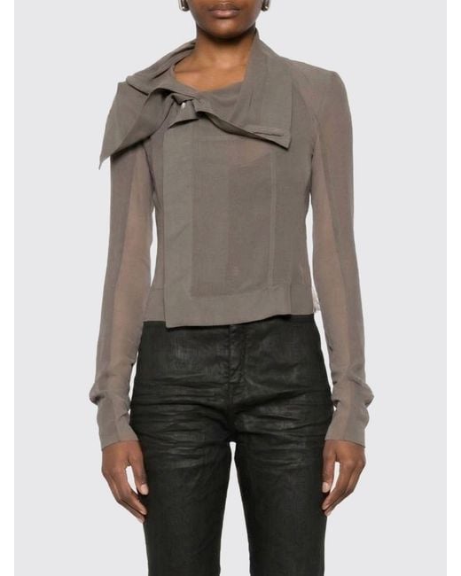 Rick Owens Gray Stretch Jersey Jacket