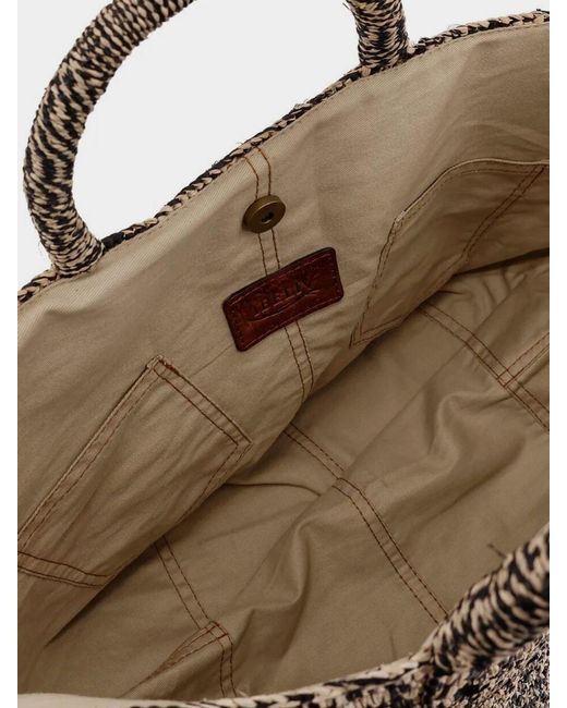 IBELIV Brown Vanilla Raffia Tote Bag