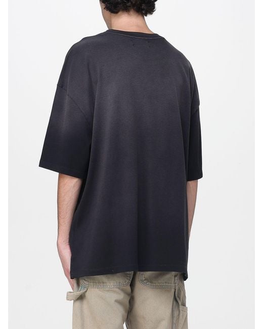 Amiri Blue Spliced Logo Cotton T-Shirt for men