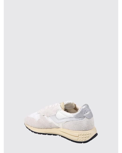 Autry White Reelwind Suede And Nylon Sneakers