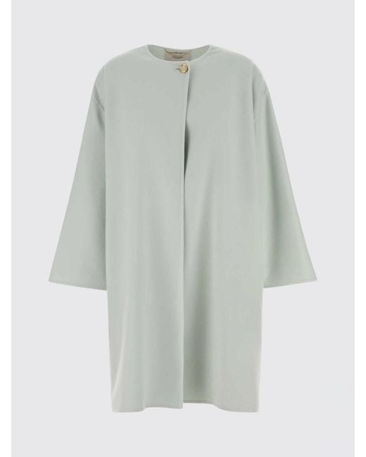 Agnona Blue Wool And Cashmere Coat