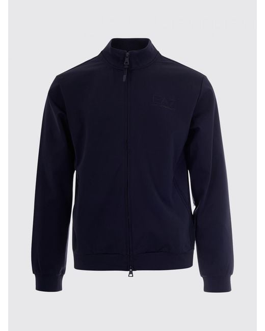 EA7 Blue Zip Cardigan for men