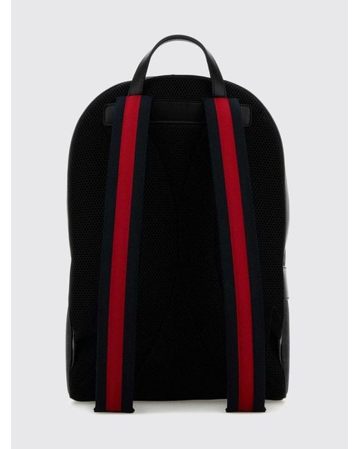 Gucci Black Gg Supreme Monogram Backpack With Adjustable Straps