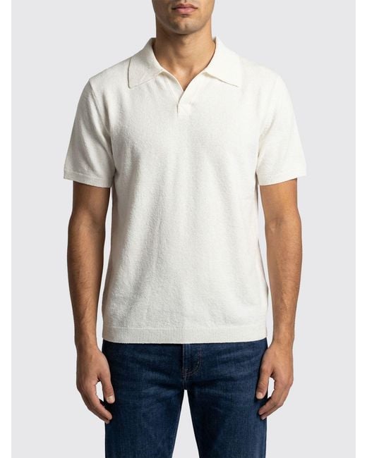 Roberto Collina White Cotton Knit Polo Shirt for men