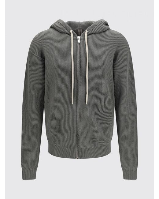 Rick Owens Gray Hooded Cardigan for men