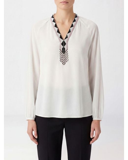 Bazar Deluxe White Viscose Blouse