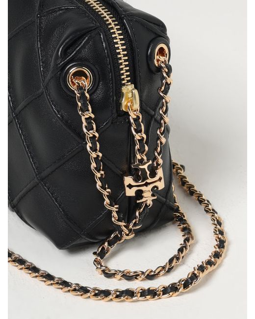 Tory Burch Black Fleming Diamond Quilted Leather Bag