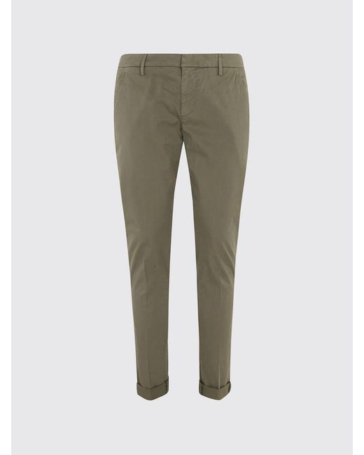 Dondup Green Stretch Cotton Chino Trousers for men