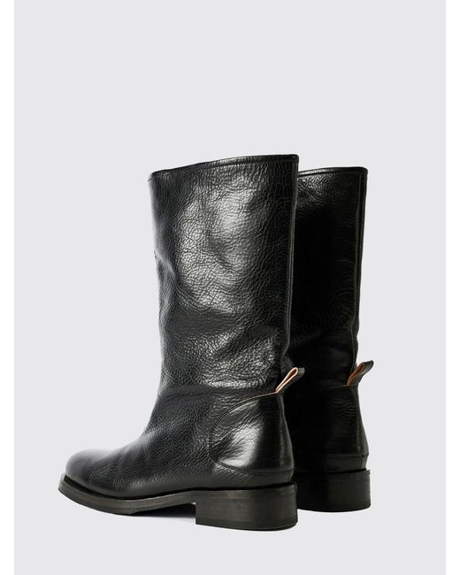 Our Legacy Black Haul Hammered Leather Boot