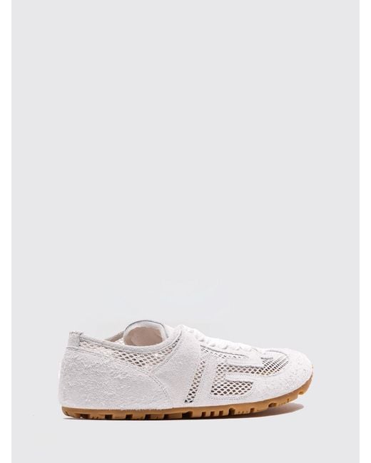 Balmain White Racer 45 Suede And Mesh Nylon Sneakers