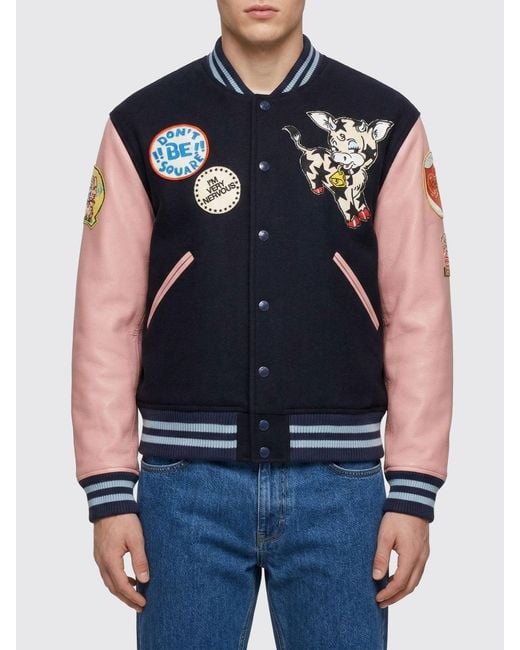 KENZO Blue Wool Varsity Jacket for men