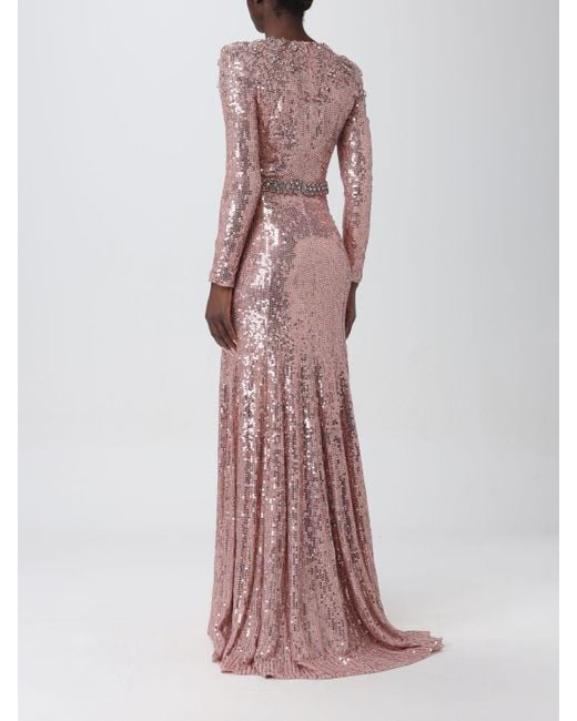 Jenny Packham Pink Georgia Crystal-embellished Sequined Tulle Gown