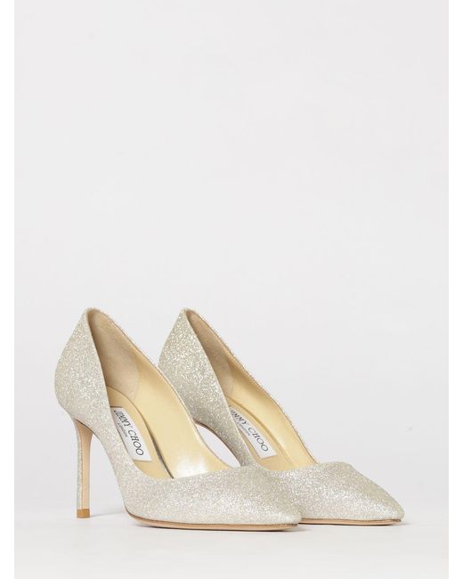 Jimmy Choo Natural Romy Glitter Pumps