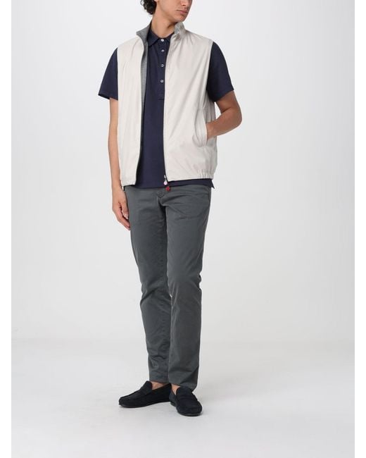 Kiton White Reversible Nylon Vest for men