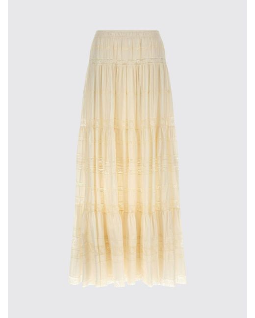 Ermanno Scervino Natural Cotton Skirt With Flounce