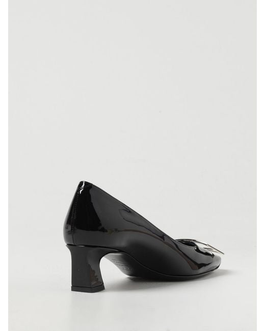 Roger Vivier Black Viv Cabochon Patent Leather Pumps
