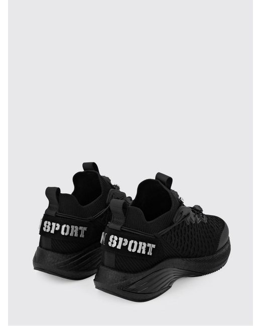 Philipp Plein Black Crochet Knit Sneakers for men