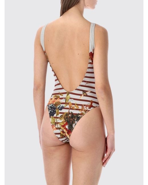 Jean Paul Gaultier Blue Printed Polyester One-Piece Swimsuit