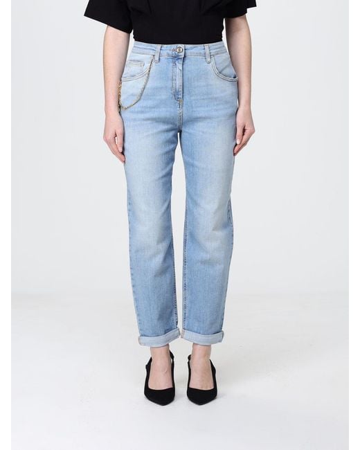 Elisabetta Franchi Blue Stretch Slim Fit Jeans