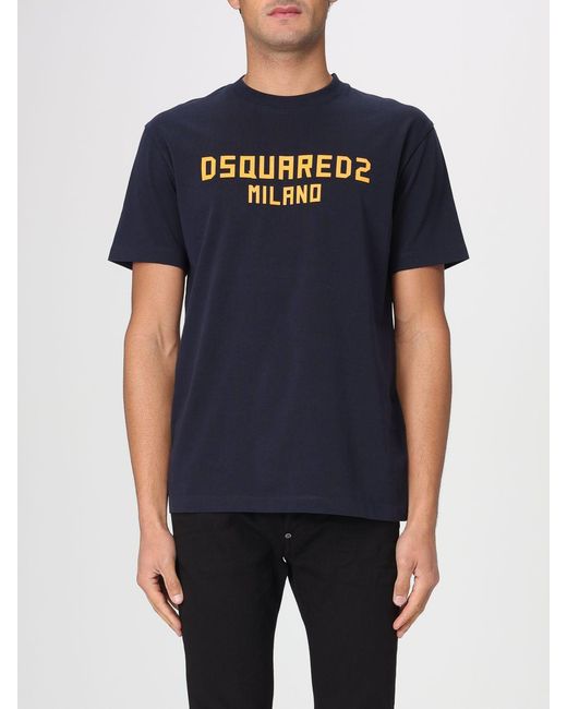 DSquared² Blue Logo Cotton T-Shirt for men
