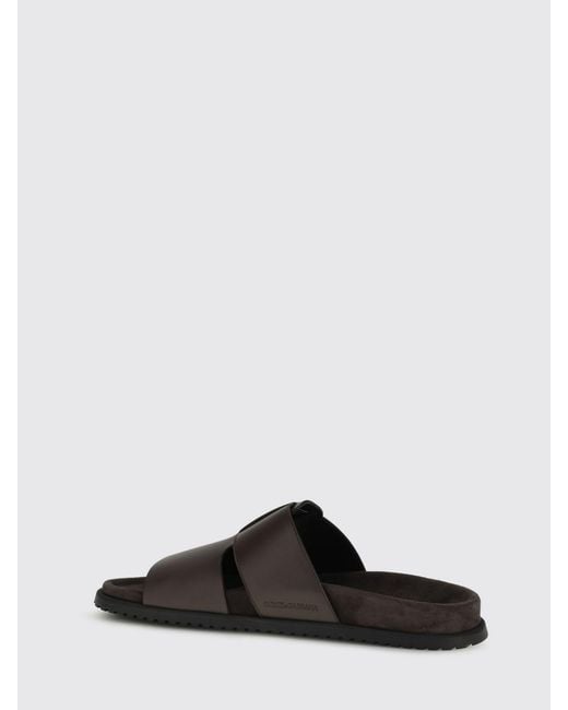 Dolce & Gabbana Black Dolce &Amp Gabbana Leather Sandals for men