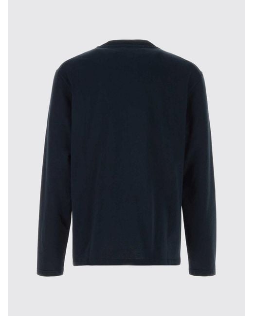 Jil Sander Blue Cotton Logo T-Shirt for men