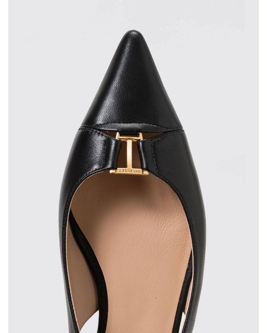 Twinset White Leather Ballerinas