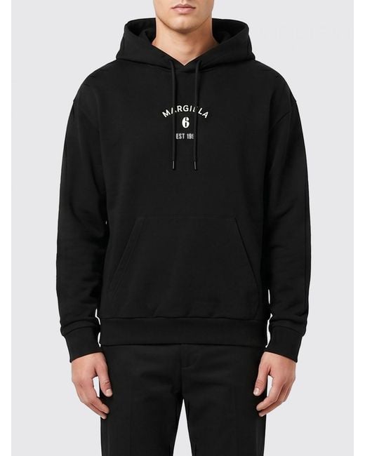 MM6 by Maison Margiela Black Cotton Hoodie for men