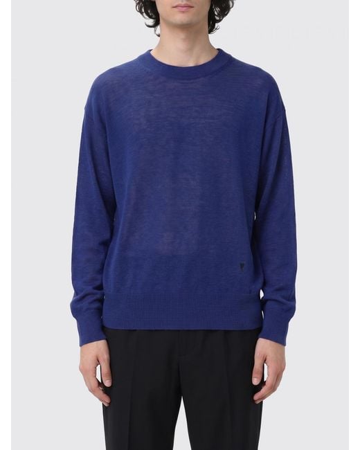 Pullover Girocollo di AMI in Blue da Uomo