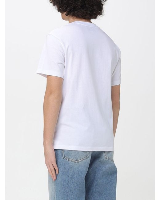 AMI White Cotton T-Shirt With Logo for men