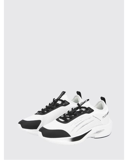 Philipp Plein White Ps/Sprint-78 Two-Tone Mesh Trainers With Printed Logo for men