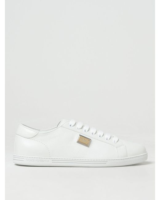 Sneakers Saint Tropez in pelle di Dolce & Gabbana in White da Uomo