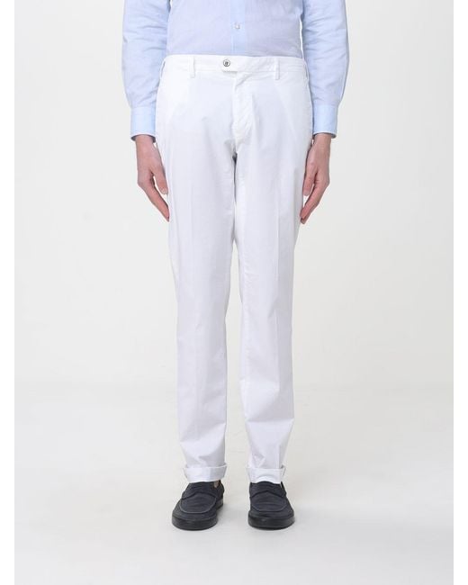 Mason's White Cotton Stretch Chino Trousers for men
