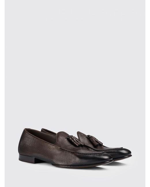 Doucal's White Hammered Leather Loafer With Tassels for men