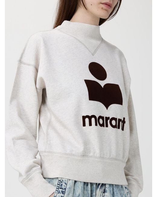Isabel Marant White Moby Cotton Logo Sweatshirt