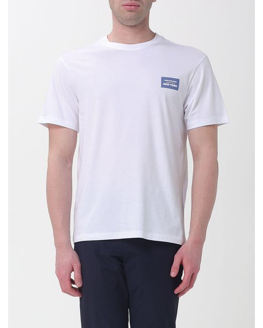 Save The Duck White Cotton T-Shirt With Logo for men