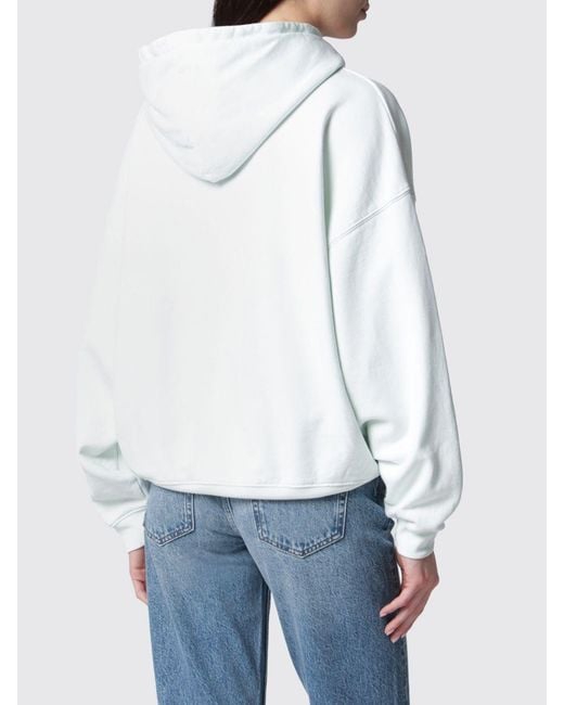 Anine Bing White Cotton Hoodie With Logo