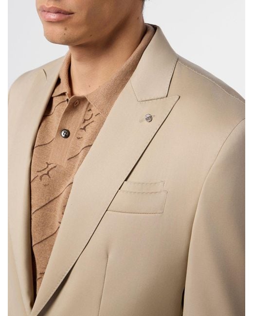 Billionaire Natural Virgin Wool Single-Breasted Blazer for men