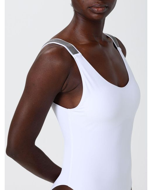 Brunello Cucinelli White One-Piece Swimsuit