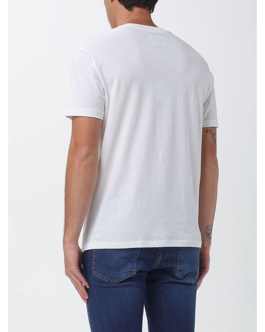 ARMANI EXCHANGE White Cotton Crew Neck T-Shirt With Embroidered Logo for men
