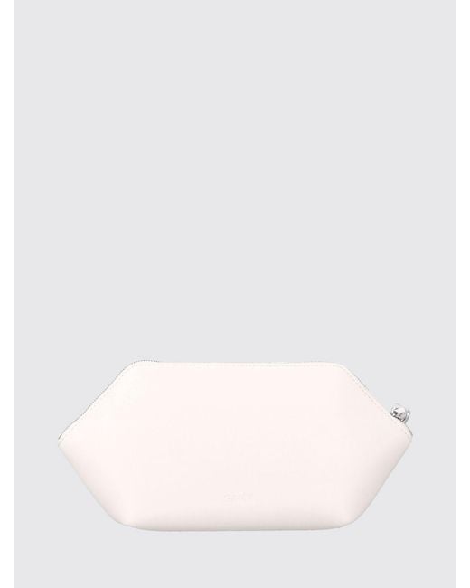 Ganni Pink Recycled Leather Mini Pouch With Fruit Print
