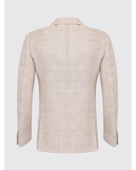 Lardini Natural Single-Breasted Linen Blend Blazer for men