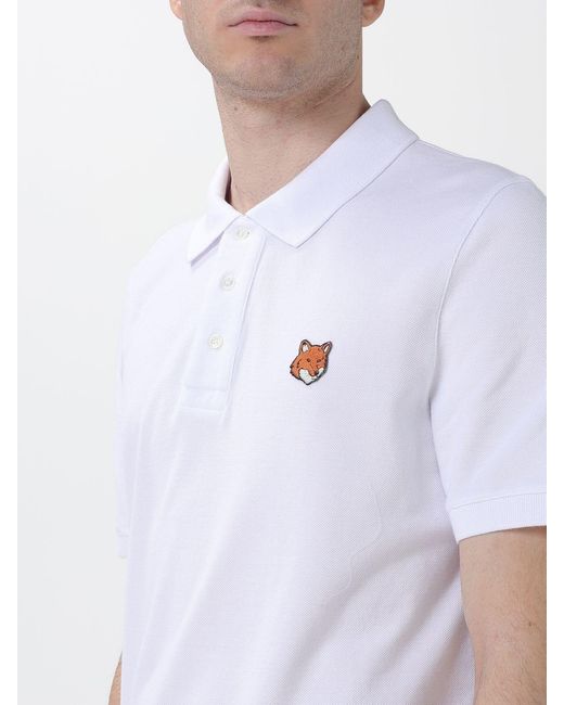 Maison Kitsuné White Maison KitsunÉ Cotton Polo Shirt With Logo for men