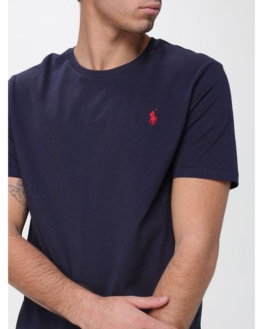 Polo Ralph Lauren Blue Cotton T-Shirt With Pony Logo for men